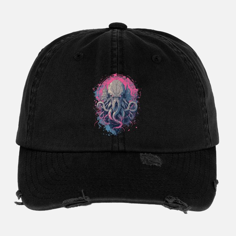 Kosmisches Tentakelwesen – Dark Horror Art Flexfit Vintage Destroyed Cap