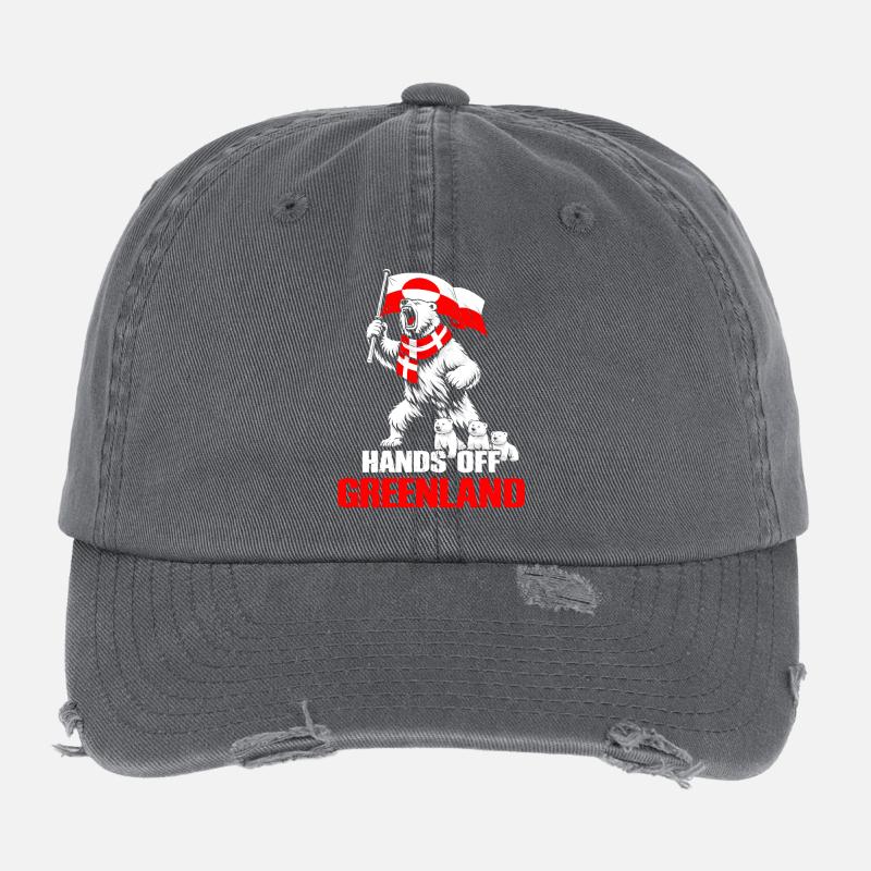 Eisbär und Grönlandflagge Flexfit Vintage Destroyed Cap
