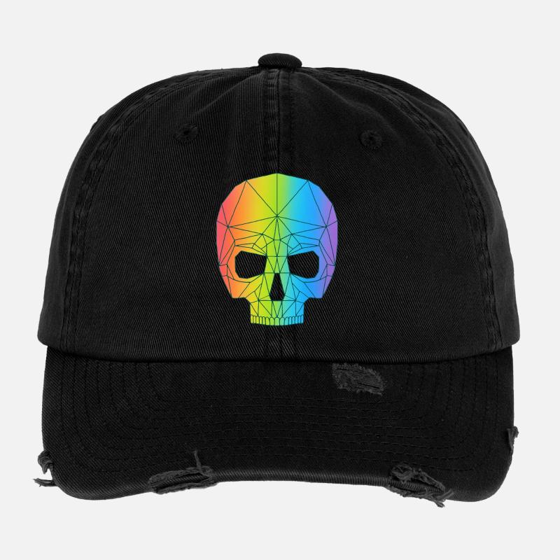 Skull in color Flexfit Vintage Destroyed Cap