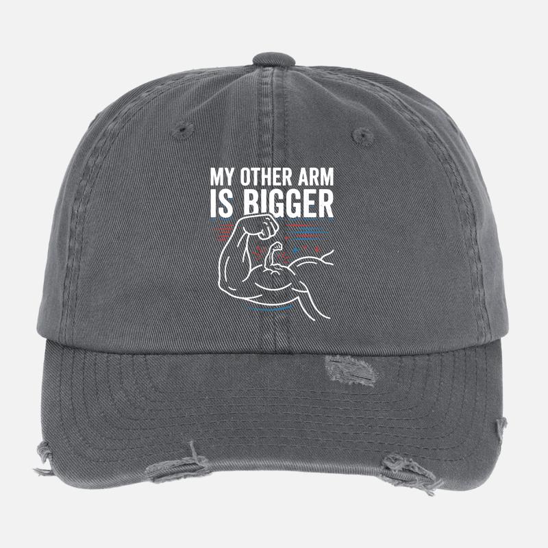 Other Arm Bigger Meme Flexfit Vintage Destroyed Cap