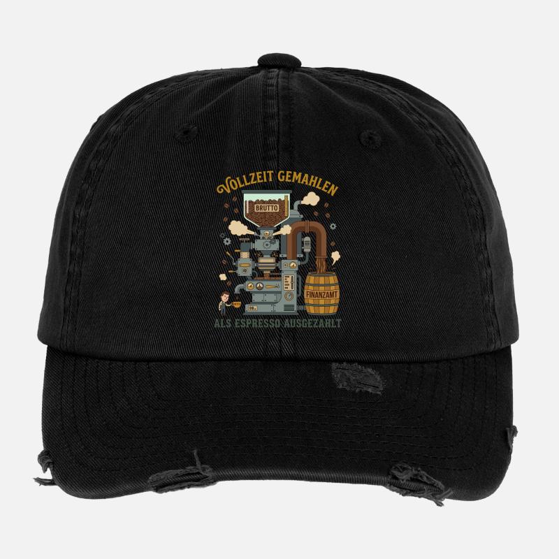 Full-time ground paid out as espresso Flexfit Vintage Destroyed Cap