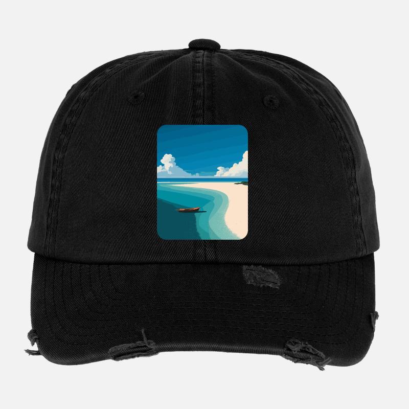 Strand Meer Palmen Flexfit Vintage Destroyed Cap