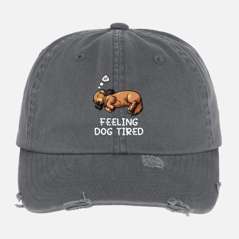 Se sentir fatigué par chien Teckel Casquette vintage effet usé Flexfit
