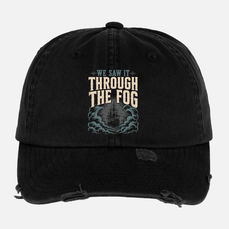 Ghost Ship Cursed Ship Maritime Spirit - Flexfit Vintage Destroyed Cap - black