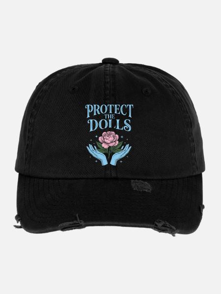 Mois de la fierté LGBTQ - Protéger les poupées - Casquette vintage effet usé Flexfit - noir - Devant