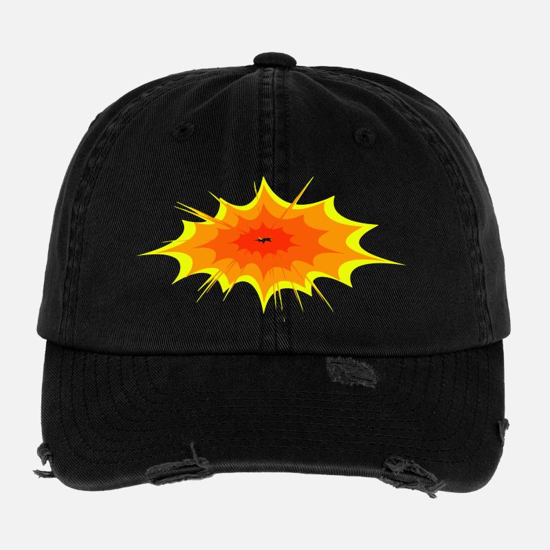 explosion étoile flamme splash couleur taches coloré Casquette vintage effet usé Flexfit
