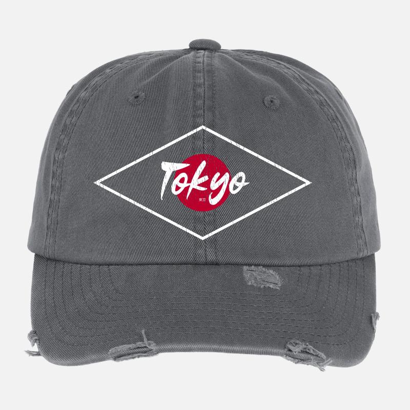 Tokyo Neon Circle Logo Flexfit Vintage Destroyed Cap
