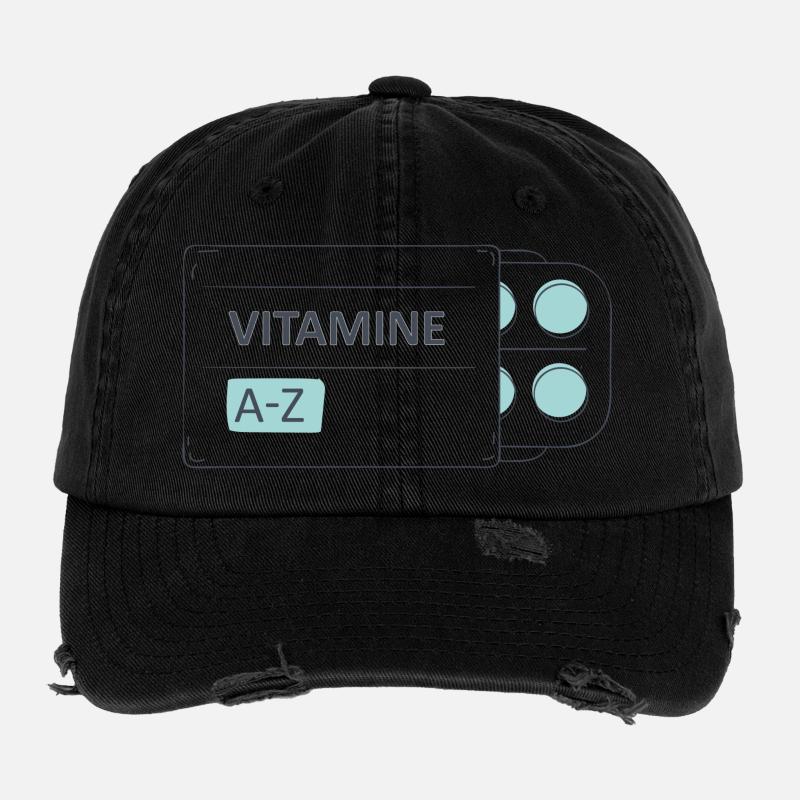 Medication pills tablets pack Flexfit Vintage Destroyed Cap