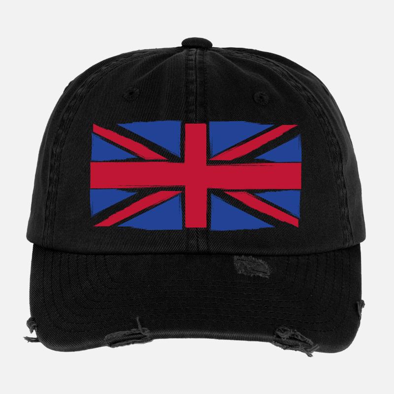 Art du drapeau Grunge Union Jack Casquette vintage effet usé Flexfit