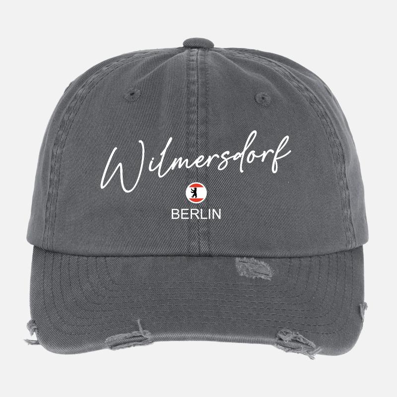 Wilmersdorf - Drapeau de Berlin - Ours de Berlin Casquette vintage effet usé Flexfit