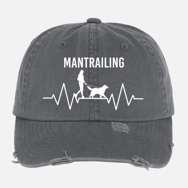 Mantrailing Heartbeat Herzschlag  Flexfit Vintage Destroyed Cap