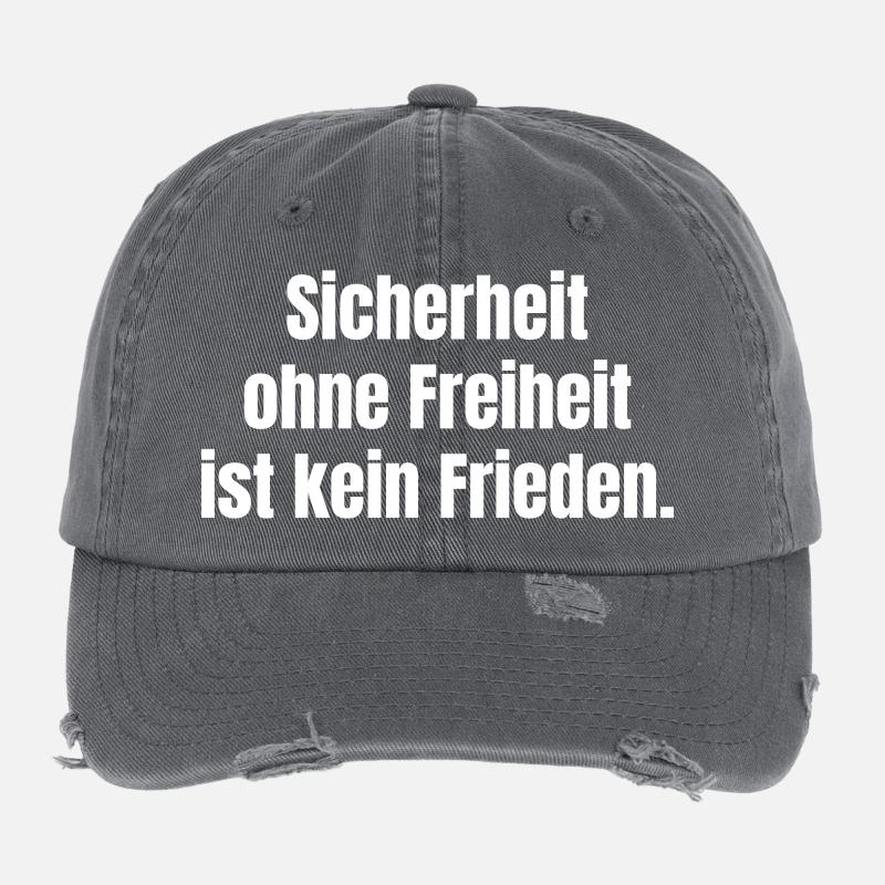 Security without freedom is not peace Flexfit Vintage Destroyed Cap