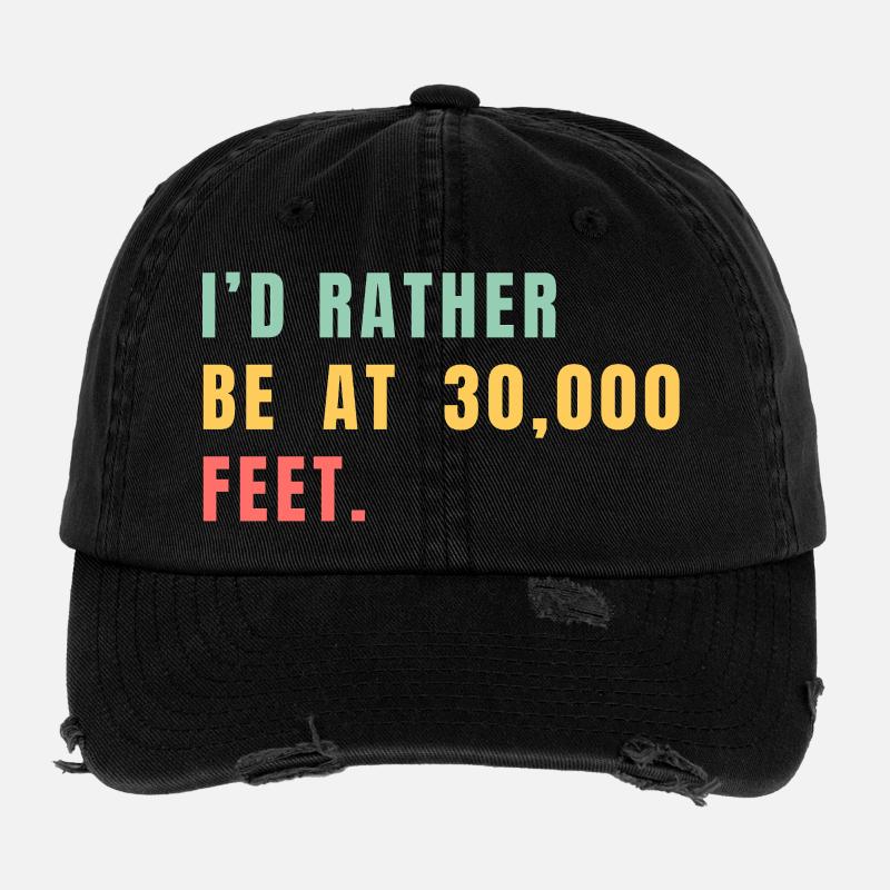 Je préférerais être à 30 000 pieds Casquette vintage effet usé Flexfit
