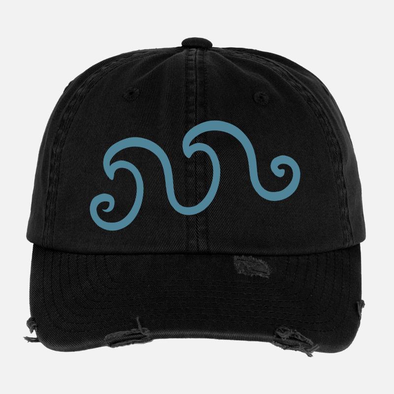 Vagues Azure Casquette vintage effet usé Flexfit