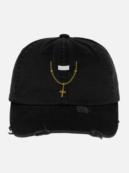 large_please_priest_vector - Flexfit Vintage Destroyed Cap - black - Front