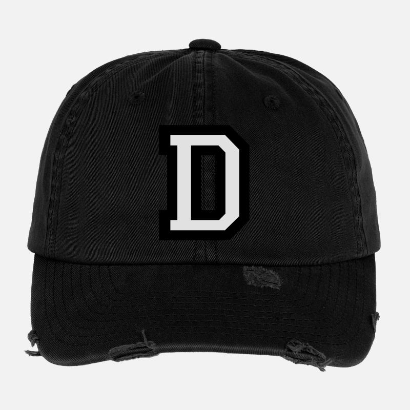 Letter D two-color Flexfit Vintage Destroyed Cap