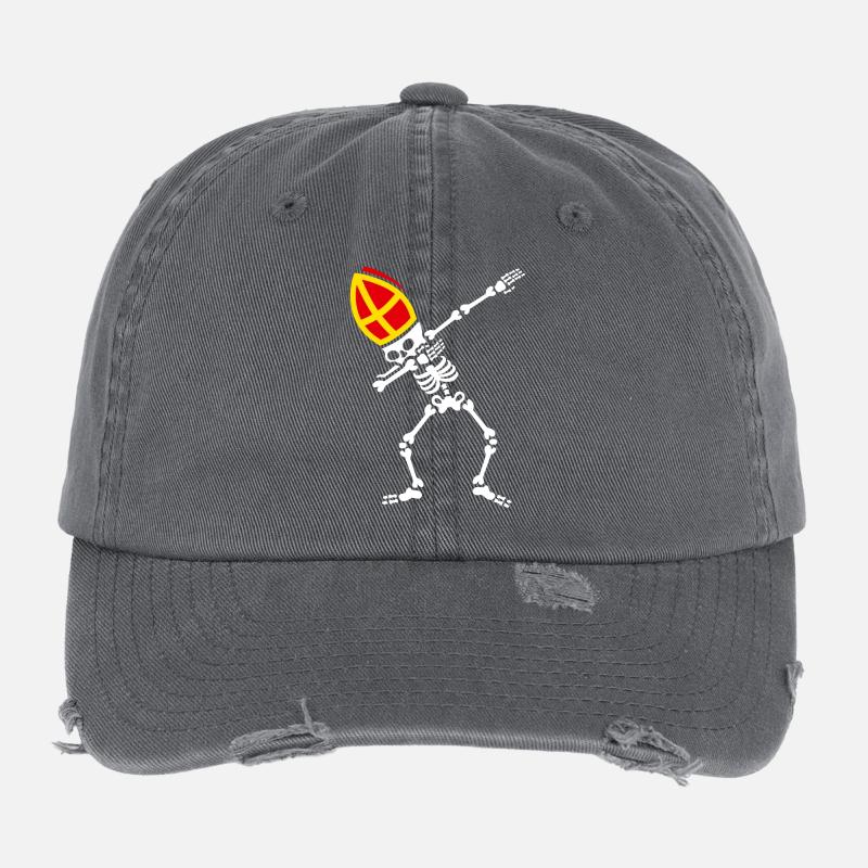 Dab Sinterklaas dab skeleton Saint dabbing dabbing Flexfit Vintage Destroyed Cap