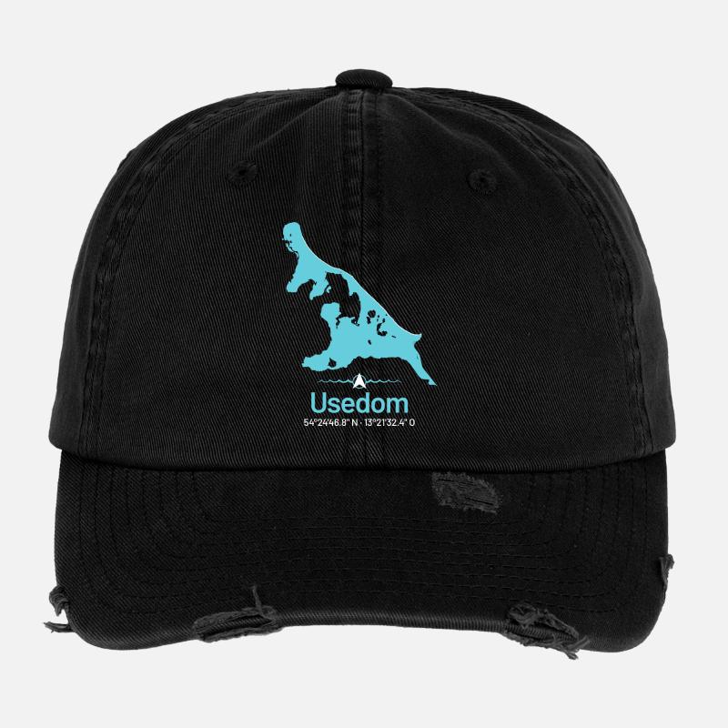 Usedom | Design map Flexfit Vintage Destroyed Cap