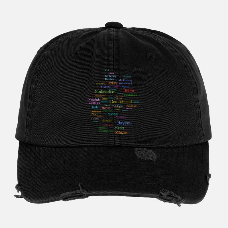 Deutschland Karte Flexfit Vintage Destroyed Cap