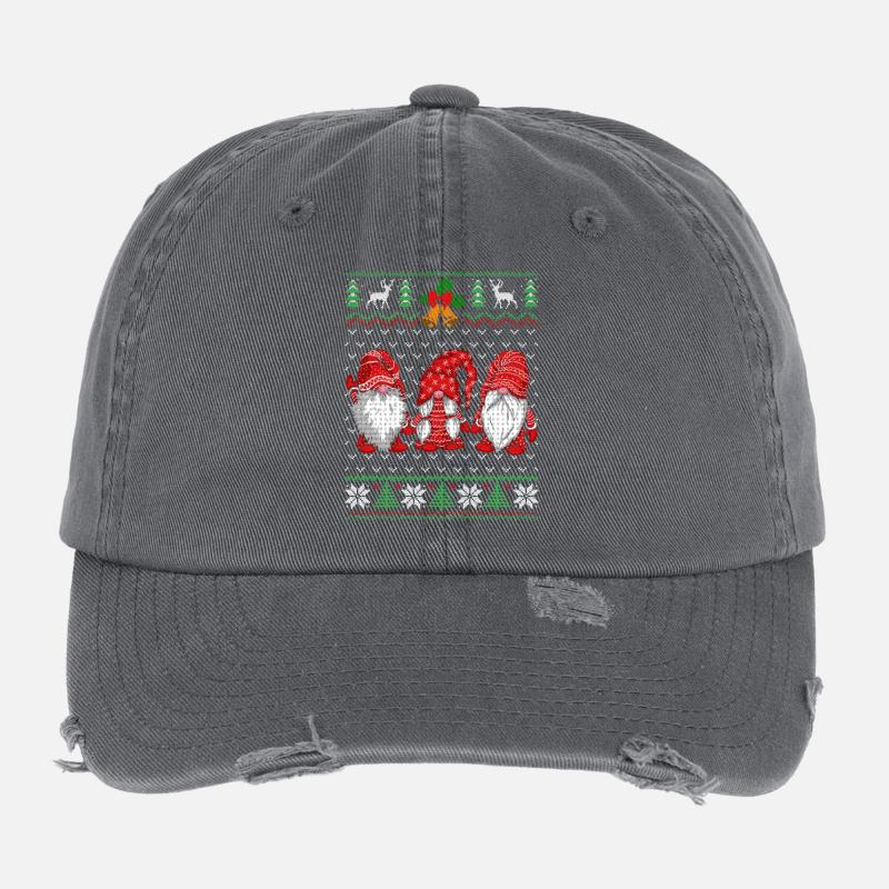 Conception de Noël de chien nain festif Casquette vintage effet usé Flexfit