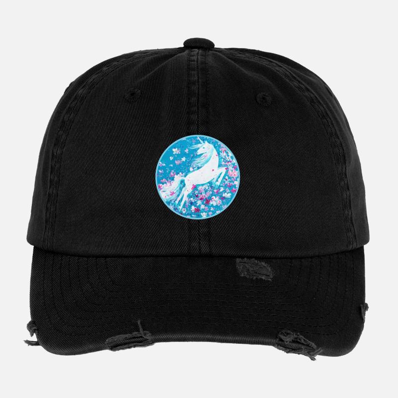 Einhorn im BlütenTanz - Sonja Ariel von Staden Flexfit Vintage Destroyed Cap