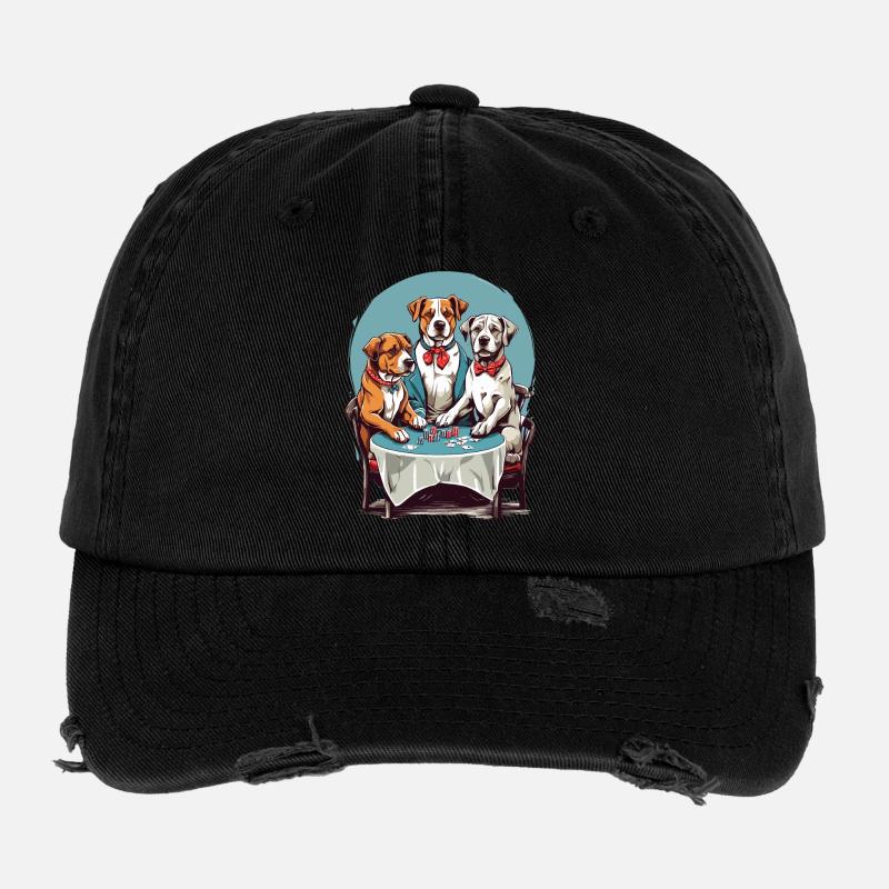 Poker pour chien Casquette vintage effet usé Flexfit