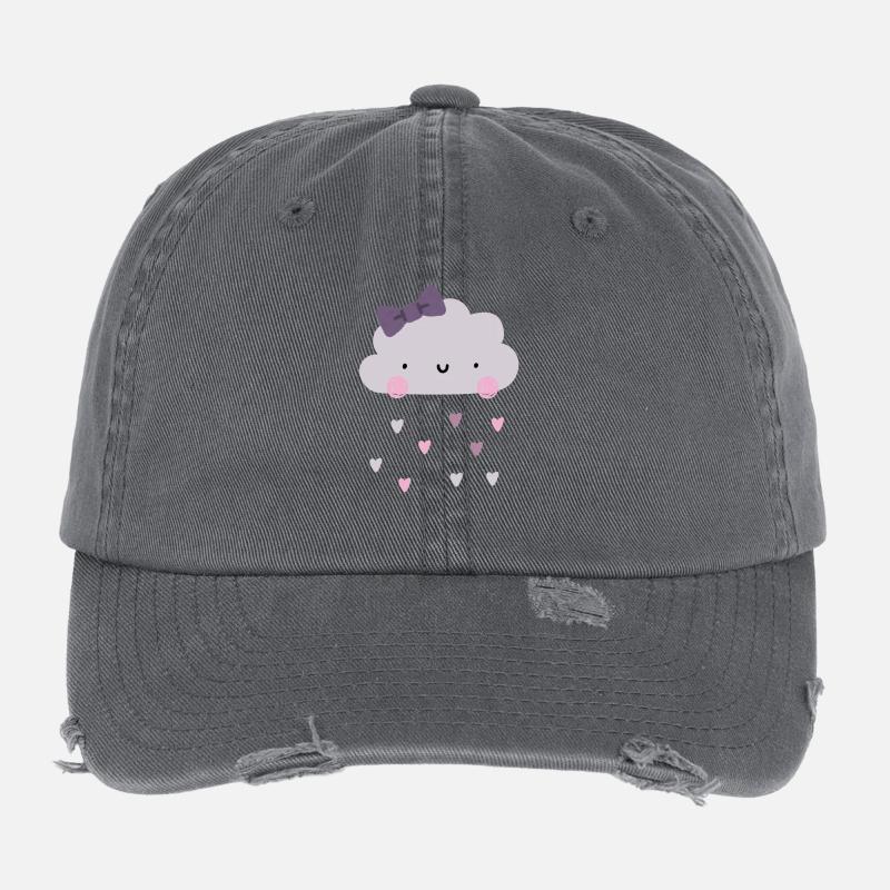 Love Cloud - Hearts - Rain Flexfit Vintage Destroyed Cap