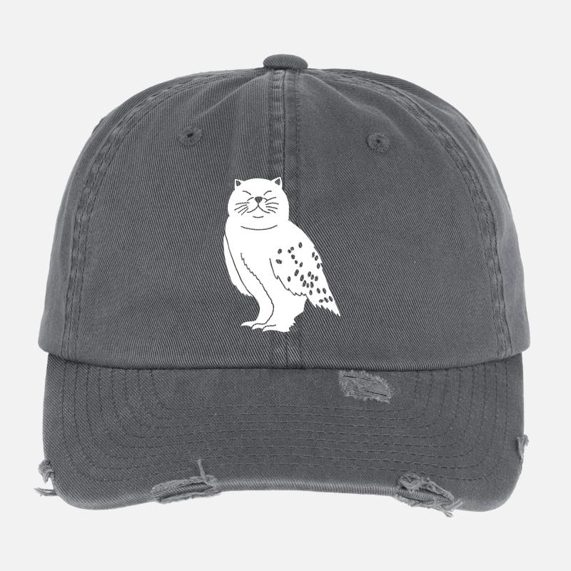 Owl Cat Flexfit Vintage Destroyed Cap