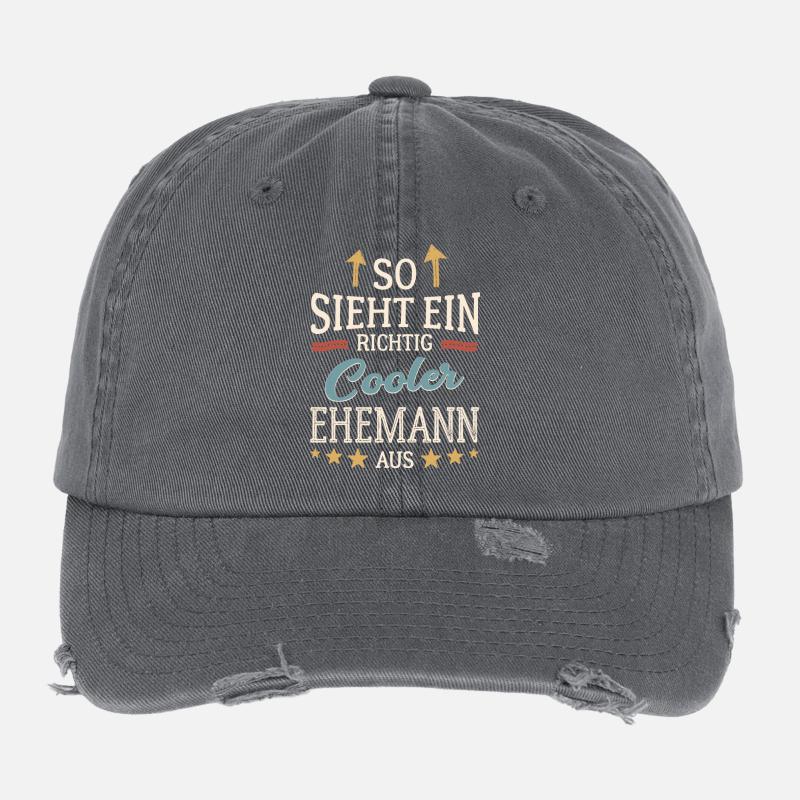 So sieht ein cooler Ehemann aus Partner Gatte Flexfit Vintage Destroyed Cap