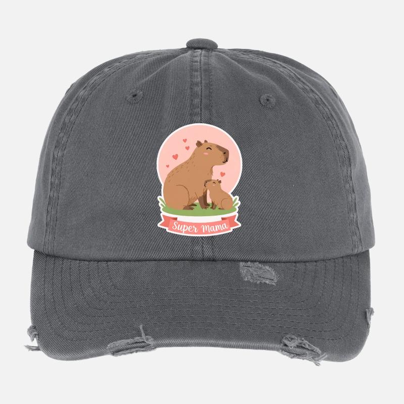 Mutter Kapibara Flexfit Vintage Destroyed Cap