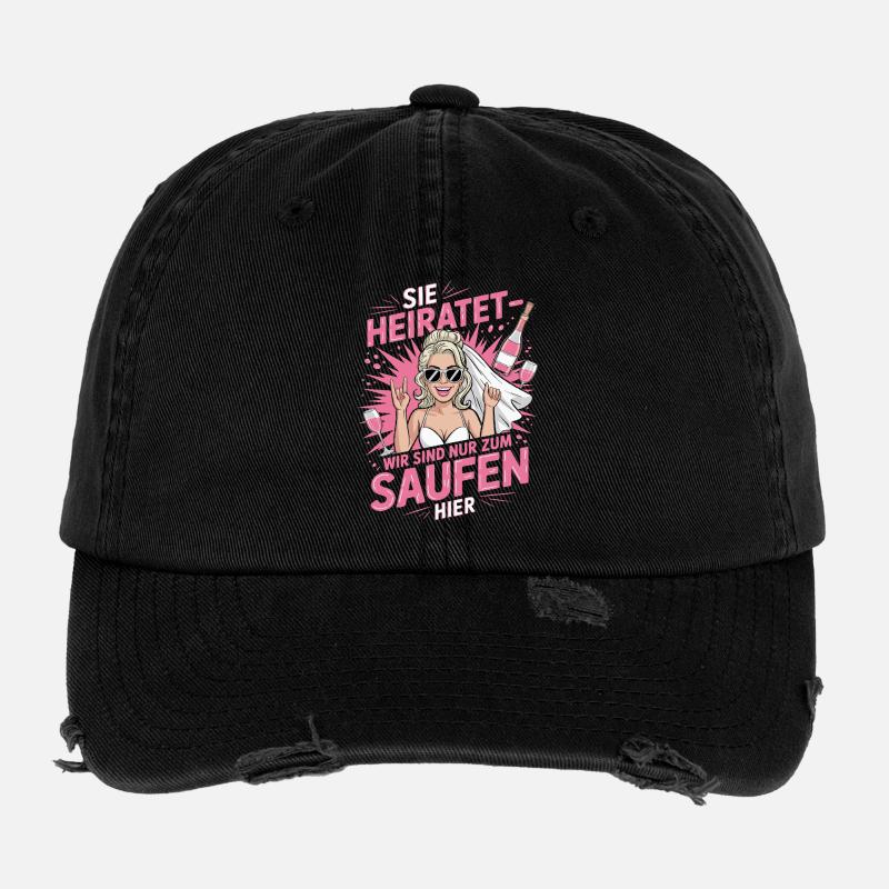 Funny German Hen Party Sie Heiratet Design Casquette vintage effet usé Flexfit