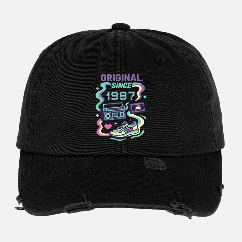 Original since 1987 - Geburtsjahr 1987 Flexfit Vintage Destroyed Cap