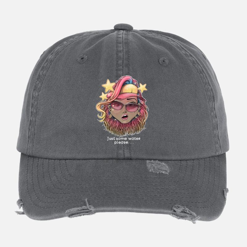 Coup de chaleur arc-en-ciel fille design Casquette vintage effet usé Flexfit