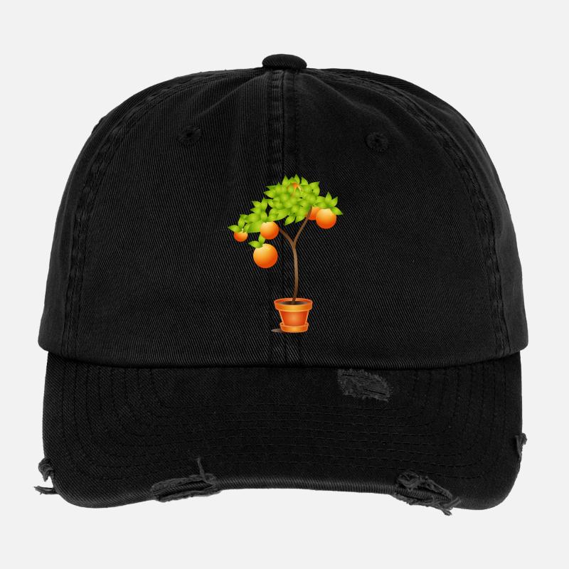 Petit oranger en pot de fleurs Casquette vintage effet usé Flexfit