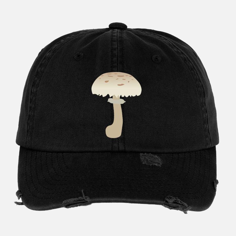 Illustration de champignon parasol minimaliste Casquette vintage effet usé Flexfit