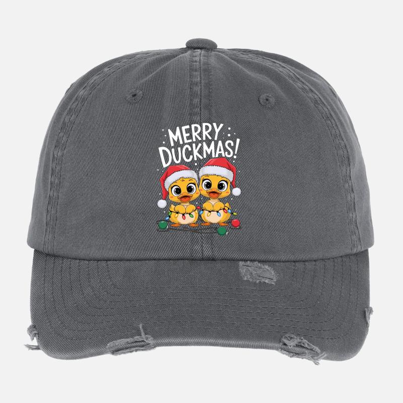 Canard Pull de Noël Canards Canards Noël Canards Casquette vintage effet usé Flexfit