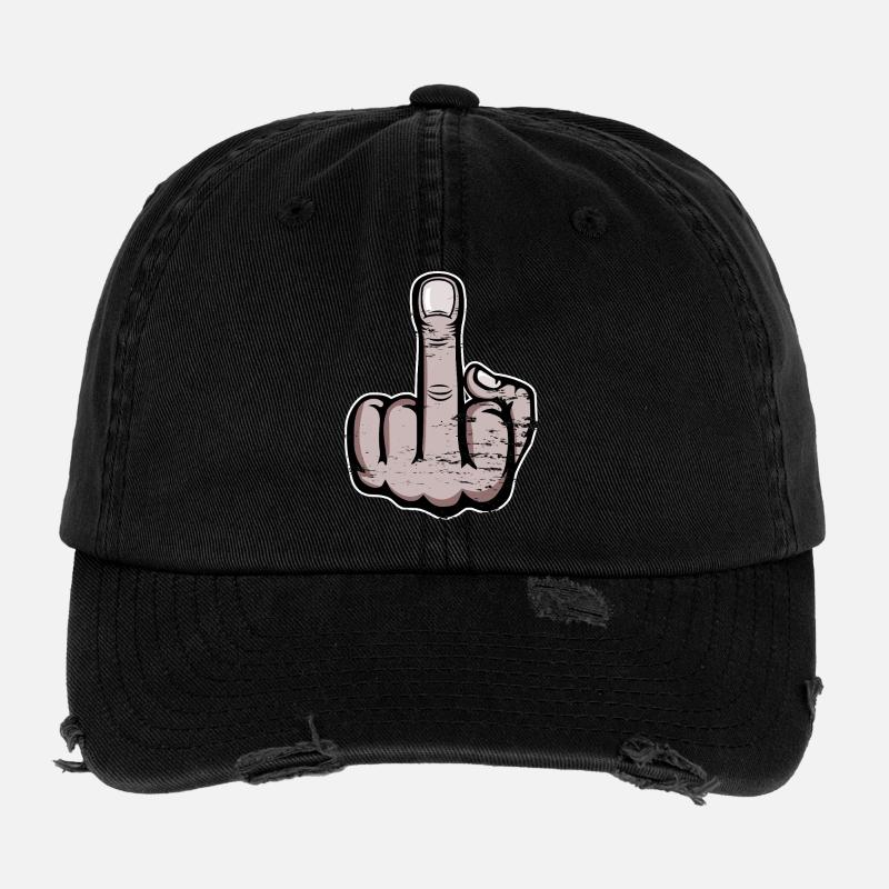 Mittelfinger Cartoon Flexfit Vintage Destroyed Cap