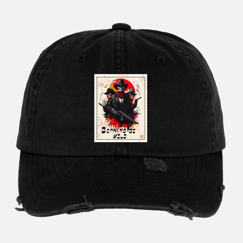 Born to be wiiiiild - Flexfit Vintage Destroyed Cap - black