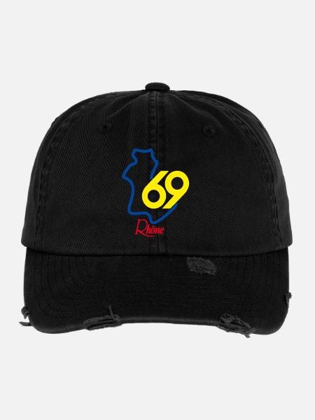 Rhône 69 - Flexfit Vintage Destroyed Cap - black - Front