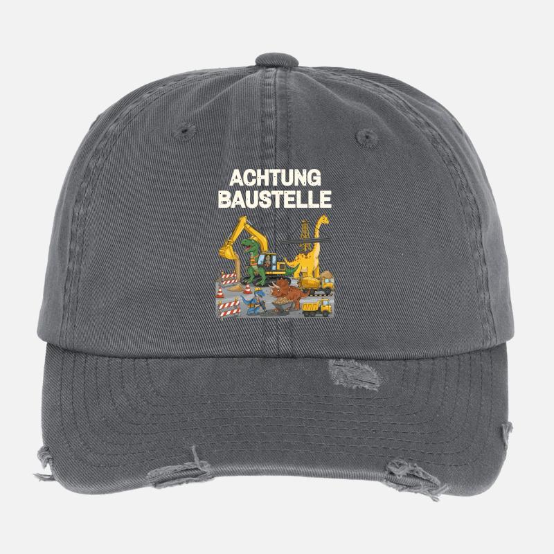 Site de construction de dinosaures Casquette vintage effet usé Flexfit