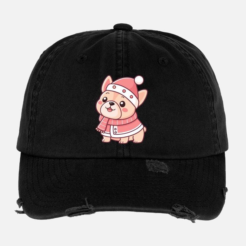 Chiot Rose Hiver Chic Casquette vintage effet usé Flexfit