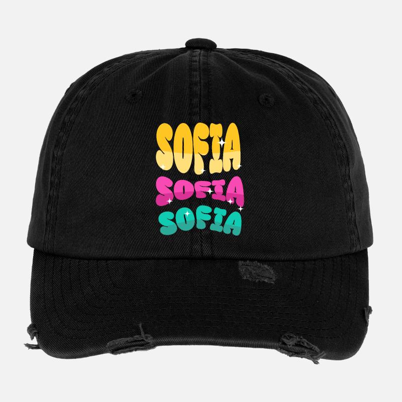 Sofia Name Flexfit Vintage Destroyed Cap
