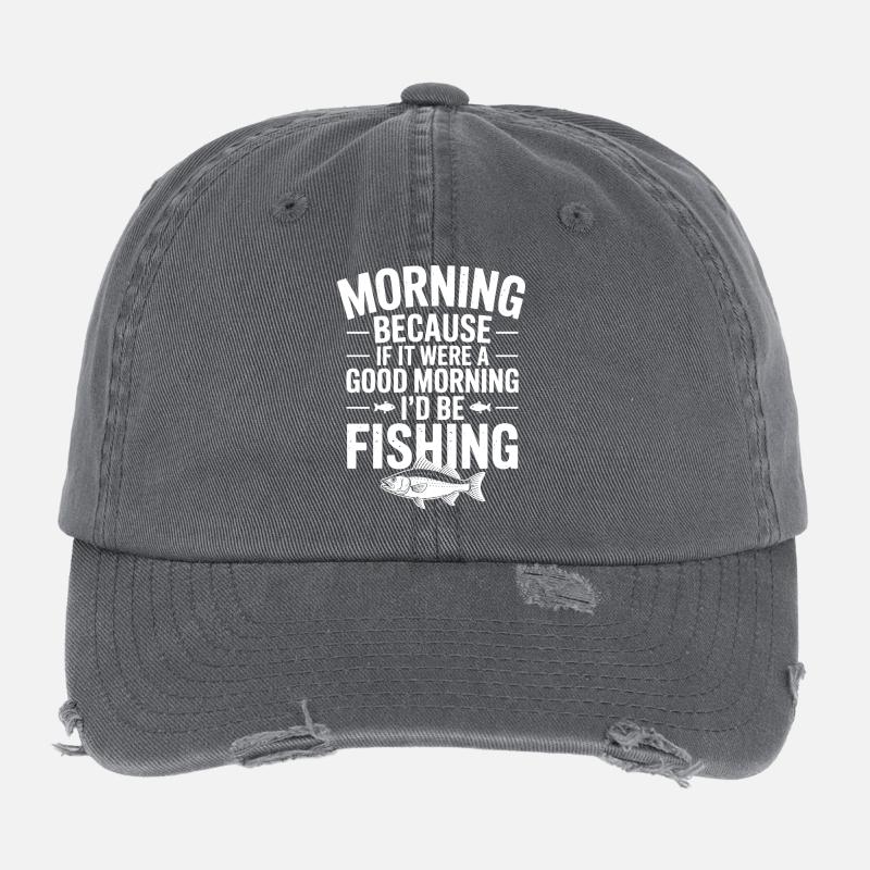 Citation de pêche matinale Tee Casquette vintage effet usé Flexfit