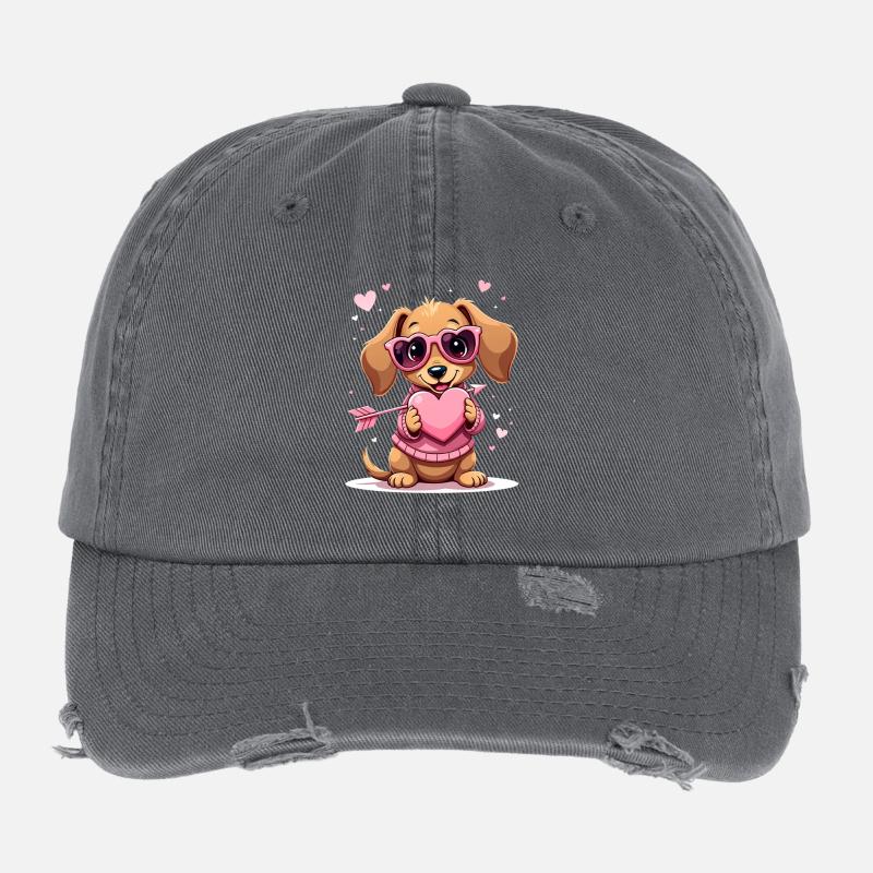 Dackel Dachshund Tekel Flexfit Vintage Destroyed Cap