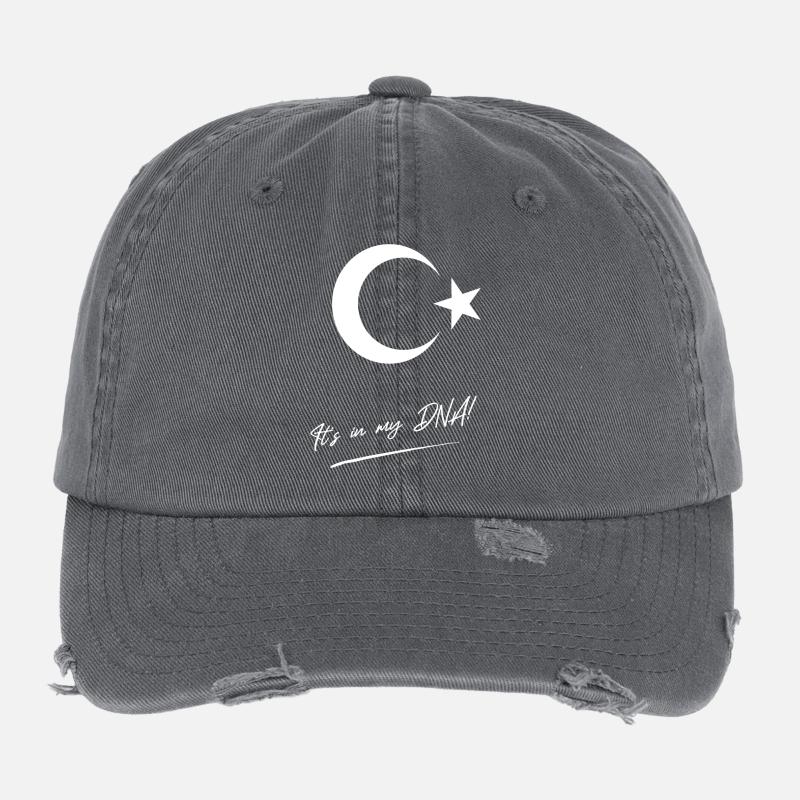 Turkey DNA – Pride Turkish Flag Design Flexfit Vintage Destroyed Cap