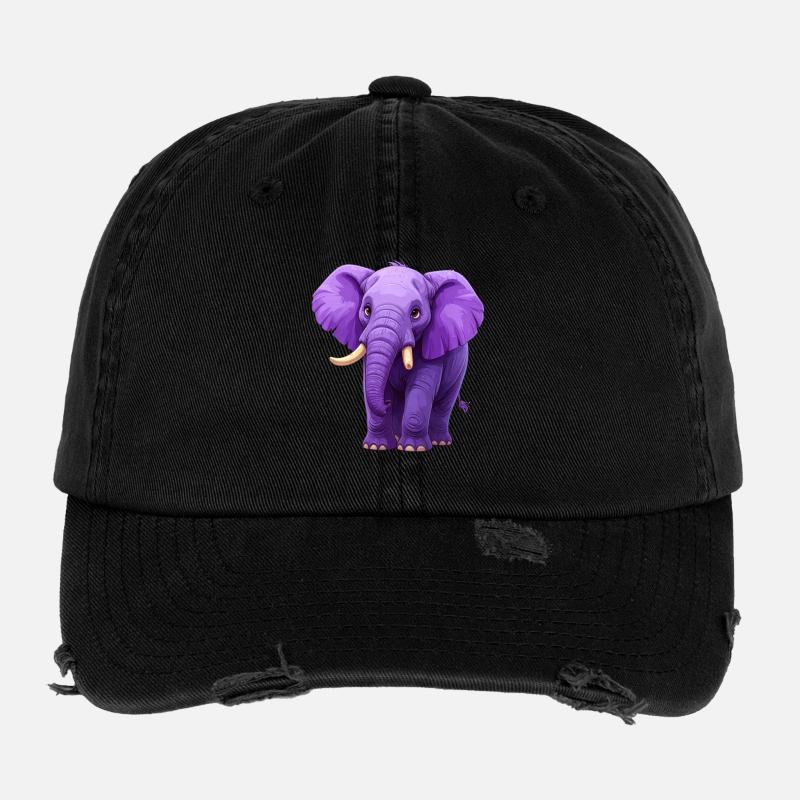 lila Elefant Flexfit Vintage Destroyed Cap