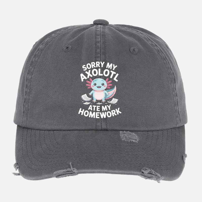 Axolotl a mangé mes devoirs Casquette vintage effet usé Flexfit