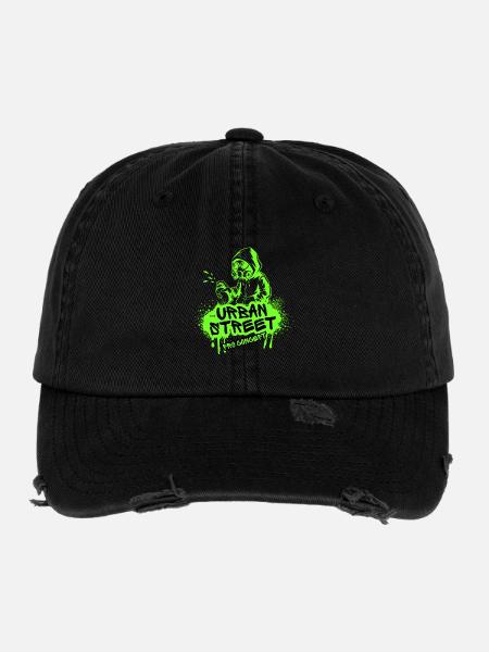 Urban Street Pro Concept Neon - Flexfit Vintage Destroyed Cap - Schwarz - Vorne