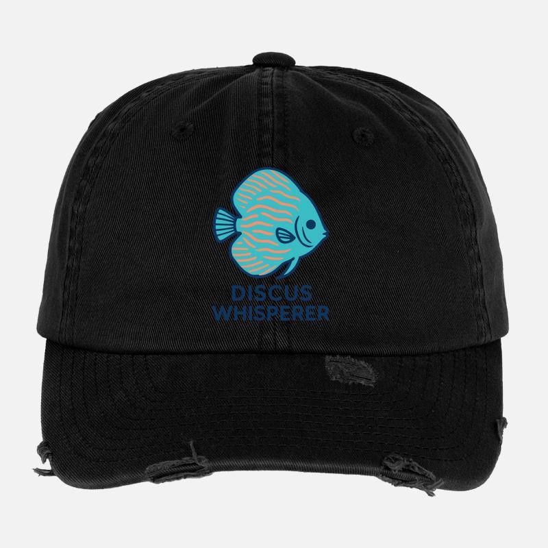 Passionate about Blue and Orange Discus Fish Flexfit Vintage Destroyed Cap