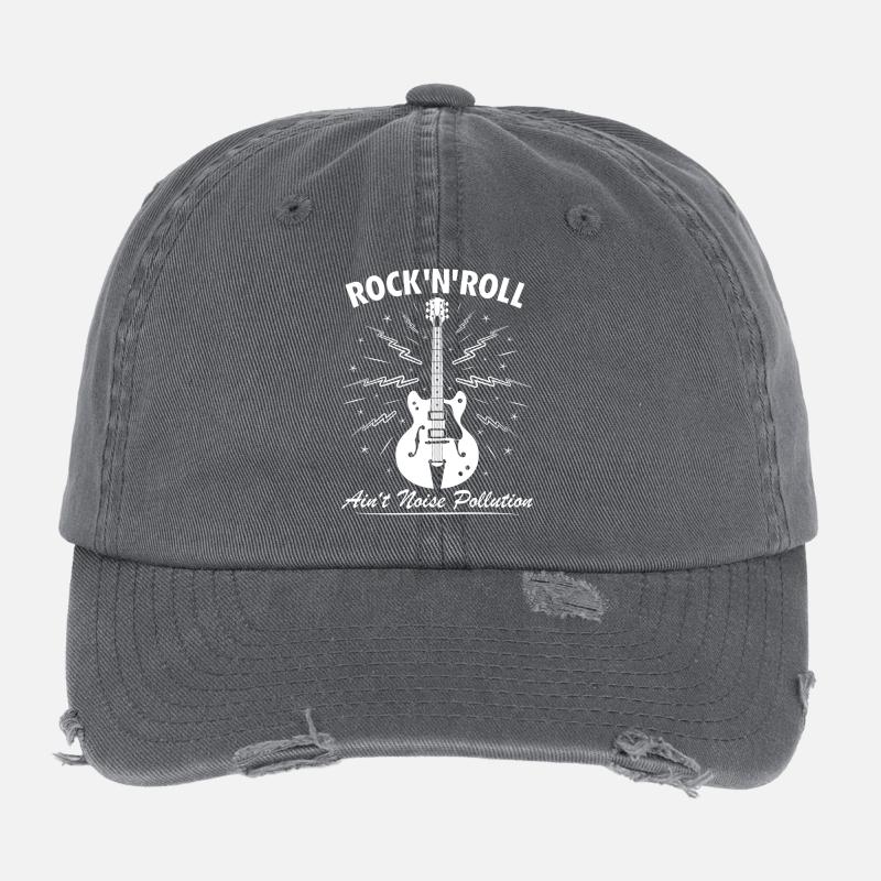 Le rock 'n' roll n’est pas de la pollution sonore Casquette vintage effet usé Flexfit